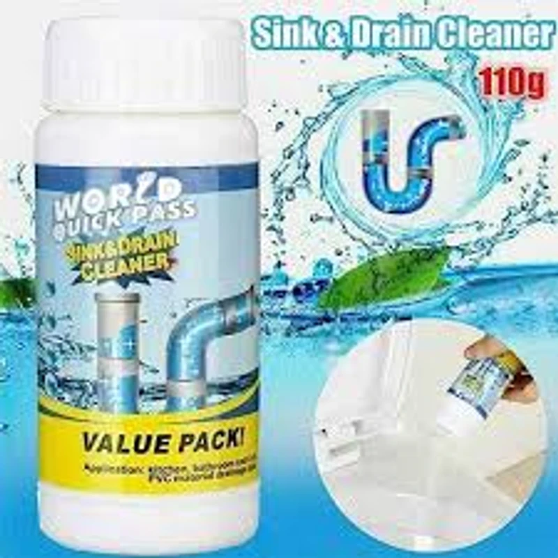 Powerful Sink and Drain Cleaner - Portable Powder Cleaning Agent for Kitchen, Toilet, and Washroom Pipe Unblocker