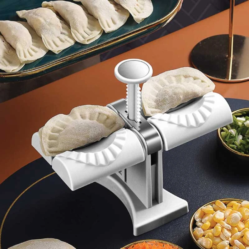 Dumpling Maker Household Double Head Automatic Dumpling Maker Press Mold Making Tool Easy to Use for Dumplings