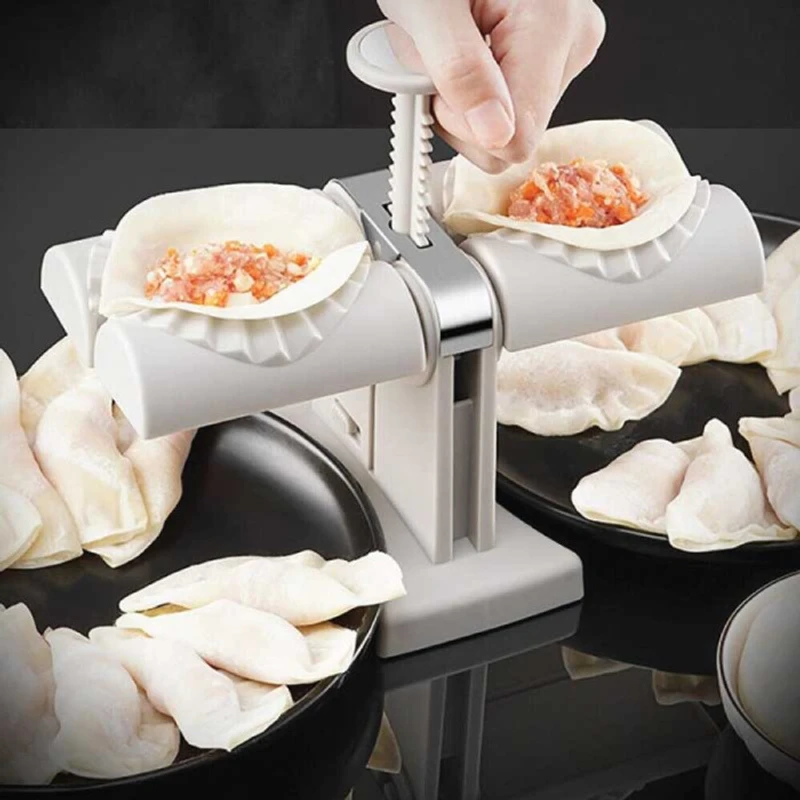 Dumpling Maker Household Double Head Automatic Dumpling Maker Press Mold Making Tool Easy to Use for Dumplings