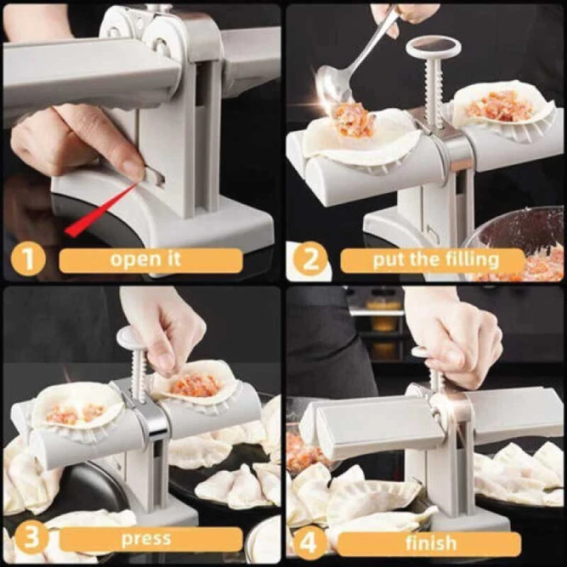 Dumpling Maker Household Double Head Automatic Dumpling Maker Press Mold Making Tool Easy to Use for Dumplings - Image 4